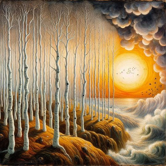 Birch before the storm