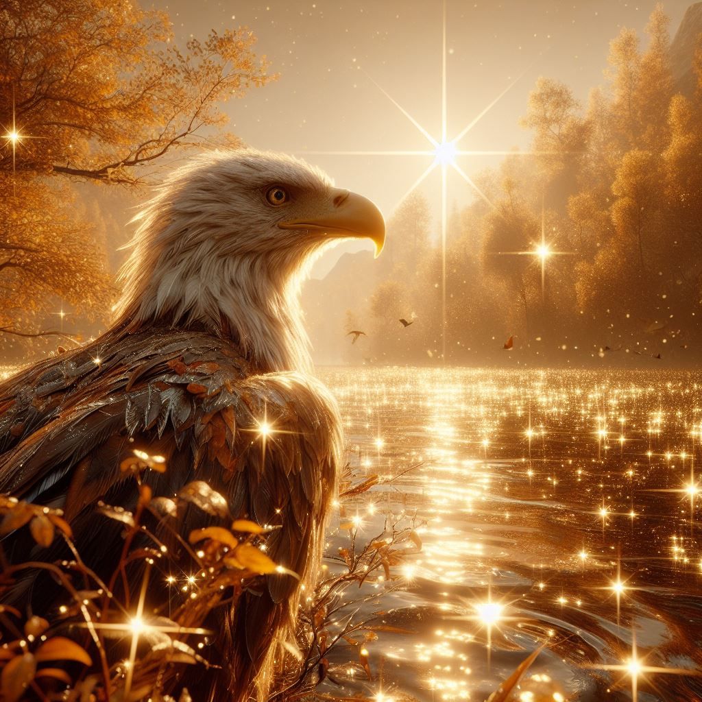 Sparkling bald eagle