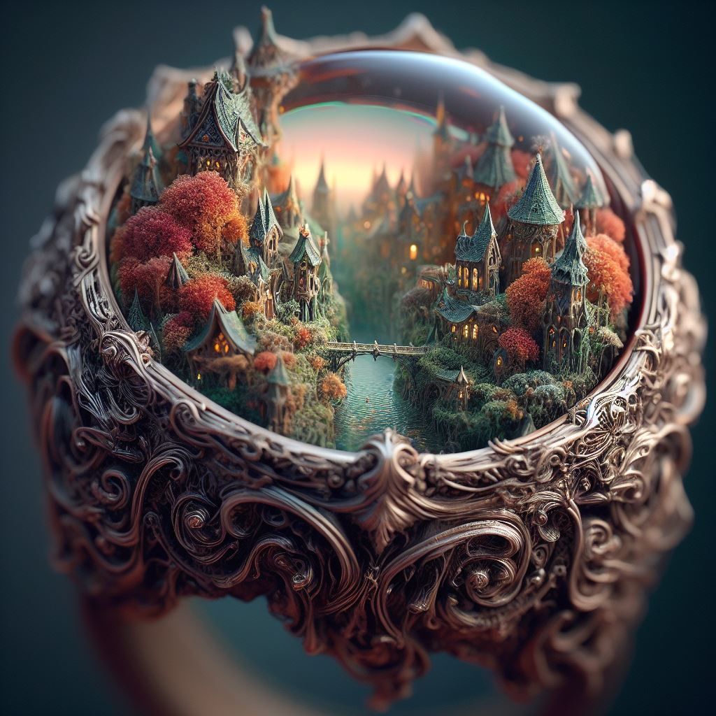 Micro Fairy Village Inside a Ring Series