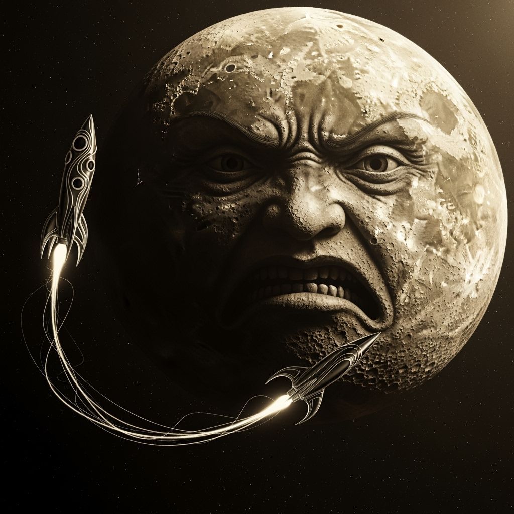 A detailed, vintage-style science fiction illustration. A sleek, highly advanced, and incredibly tiny (implied nano-scale) metallic rocket, ...