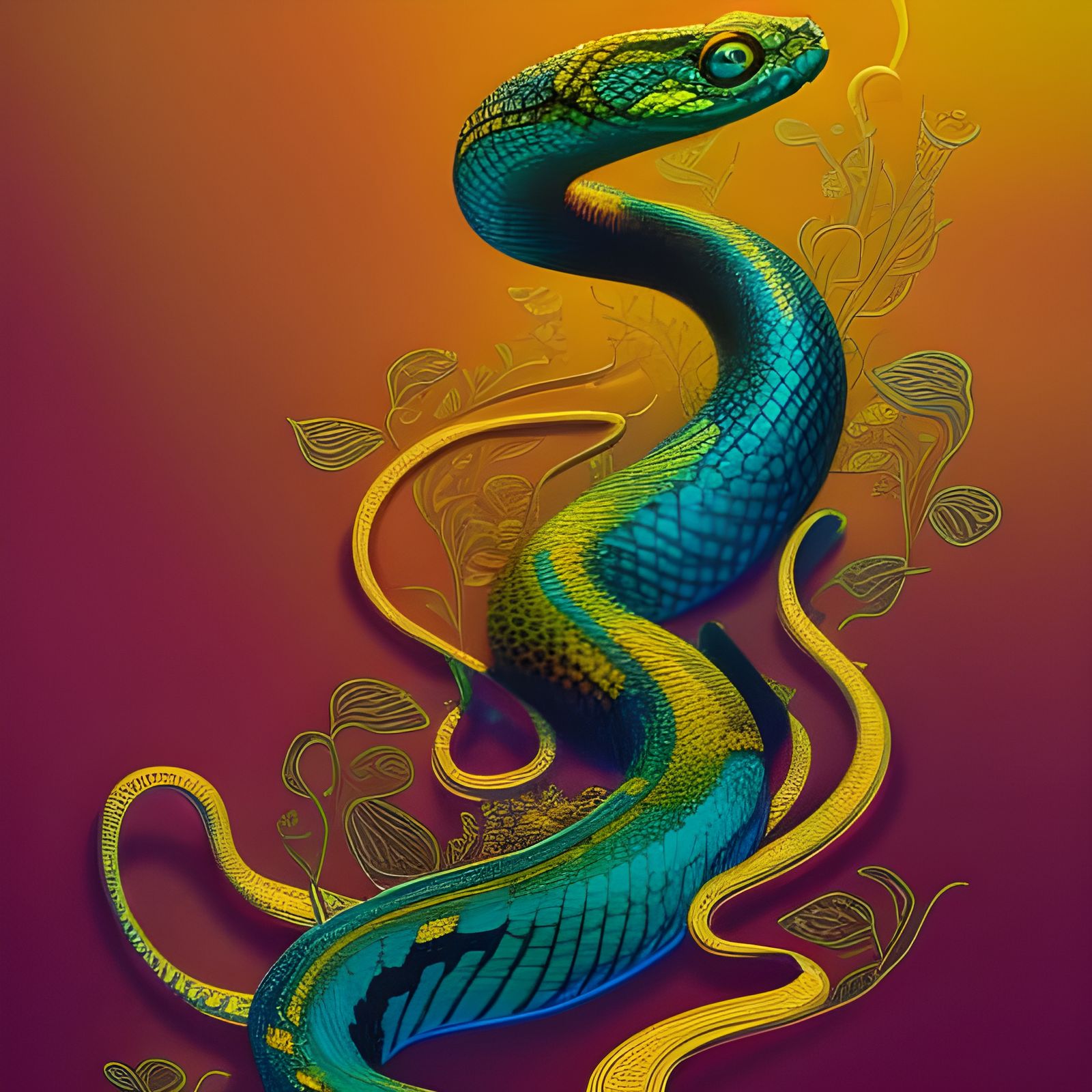 Gorgeous Snake - AI Generated Artwork - NightCafe Creator