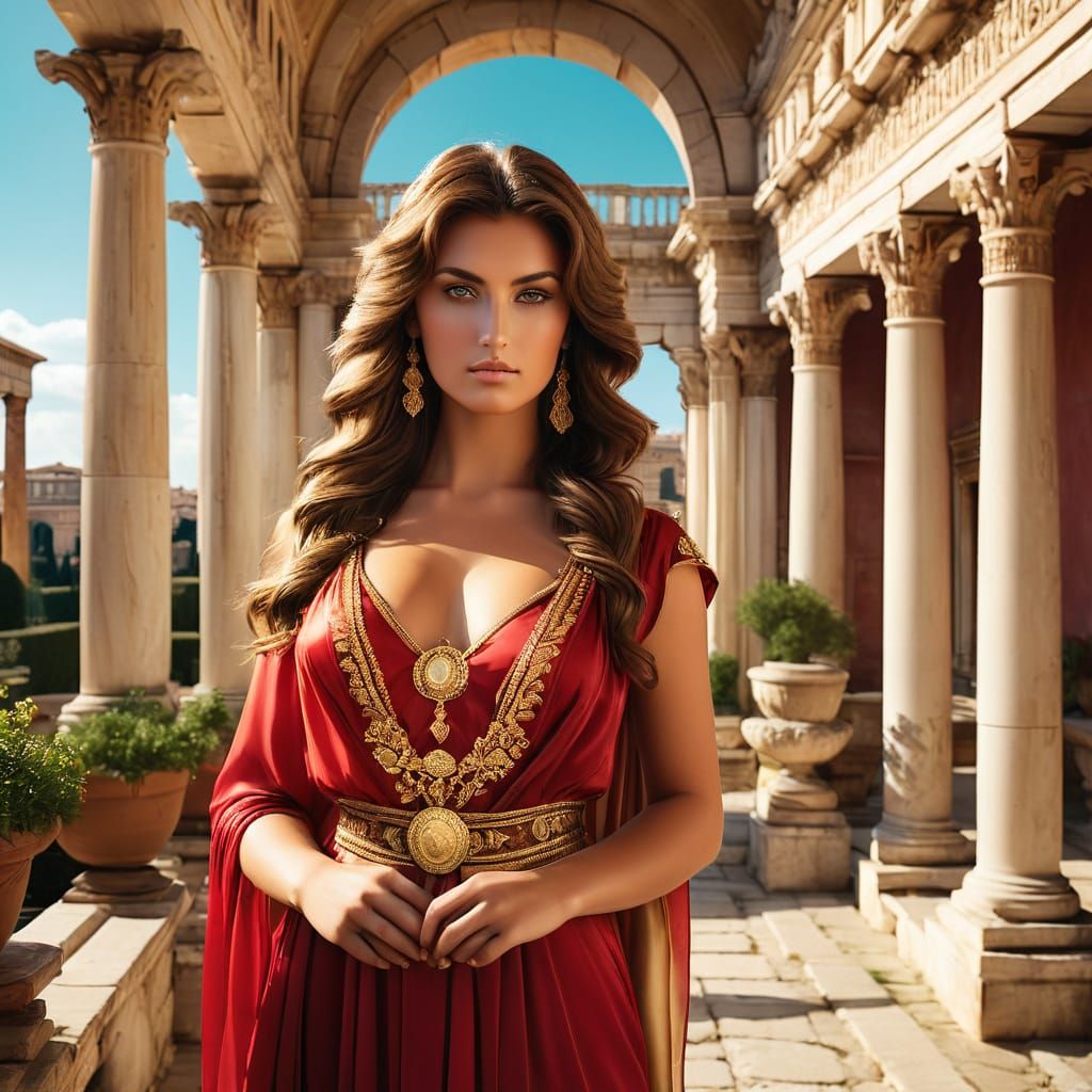 Ancient Roman aristocrat in red