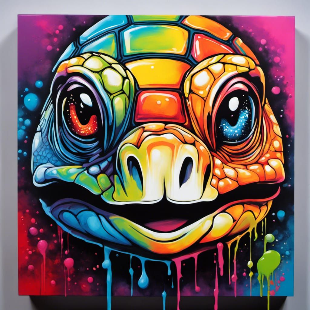 Quintessence Turtle graffiti art, splash art, street art, spray paint ...