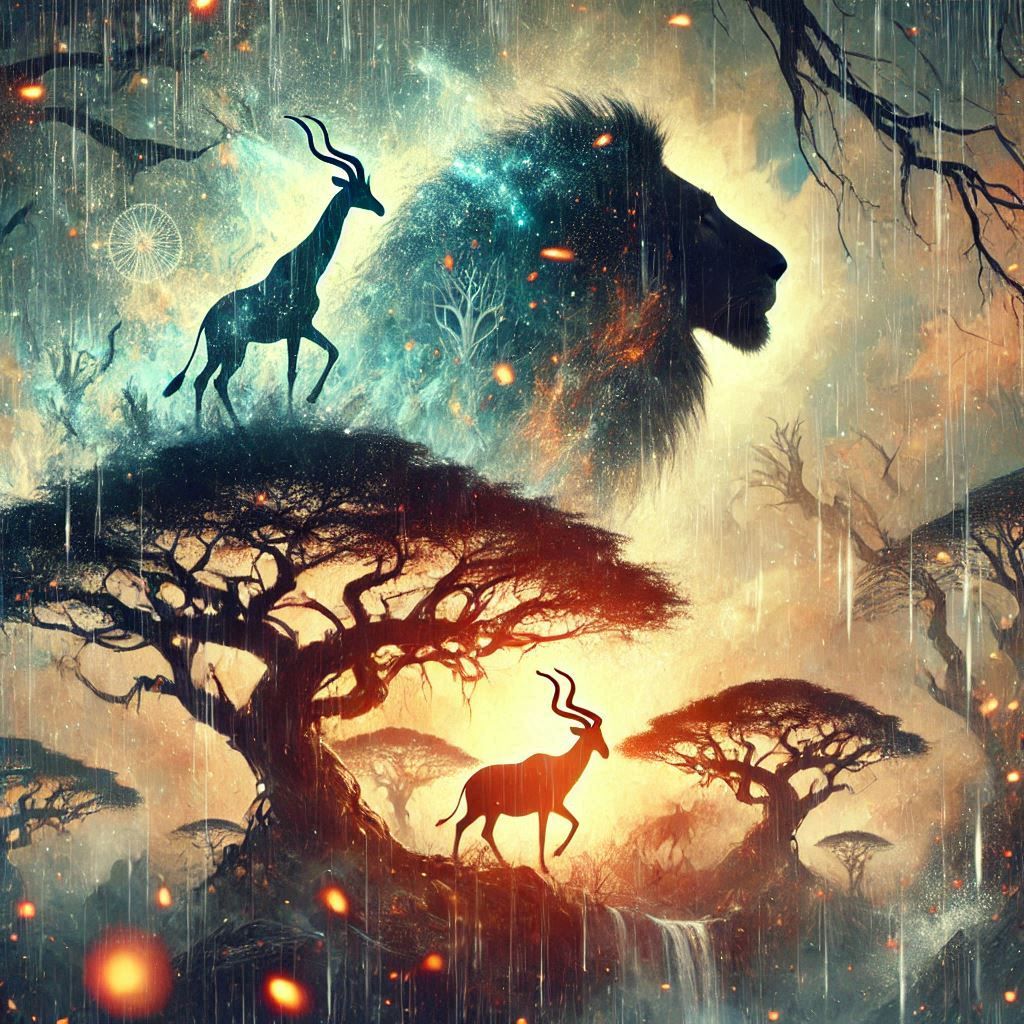 double exposure beautiful fantasy DALL-E 3 portrait landscape..