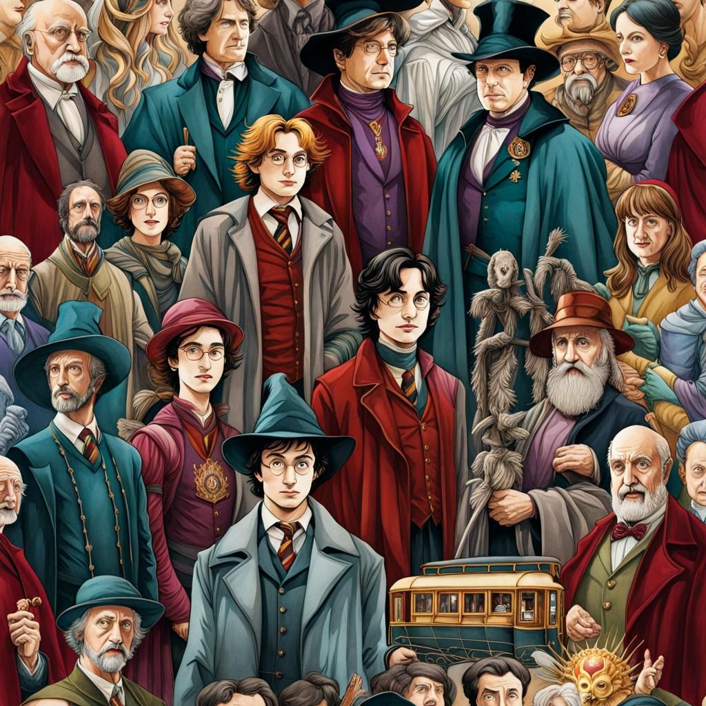 Harry Potter Collage in Renaissance Style