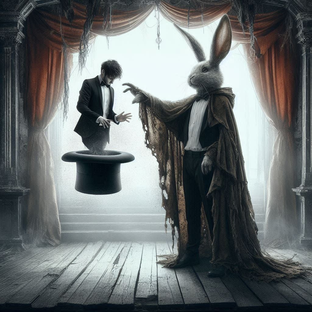Rabbit pulls a Magician out of a hat  by @RaynaRose777
