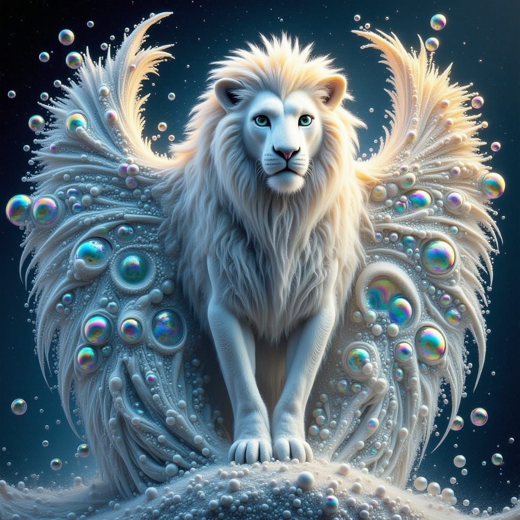 Winged bubble lion