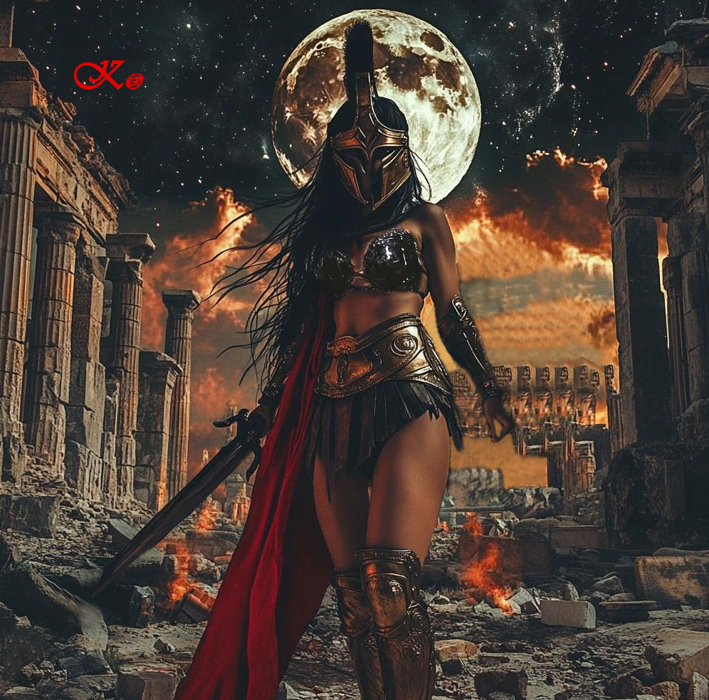 Kleageti, the Amazon from Crete, a fearless priestess, who l...