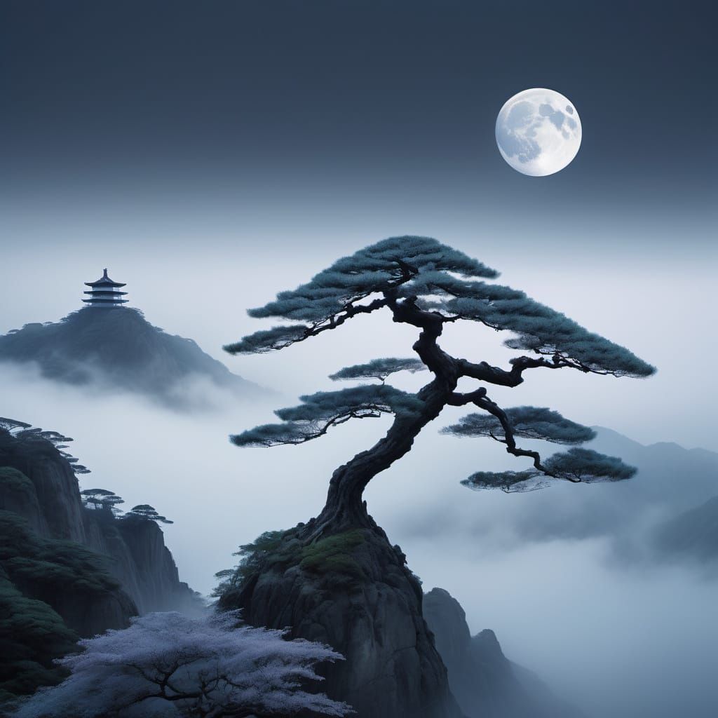 Lonely Bonsai Tree  by @EllaMoonDesign