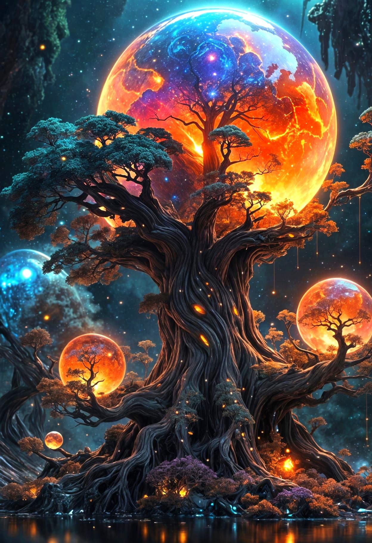 God’s moon making tree  by @Tiny Pearl Cat