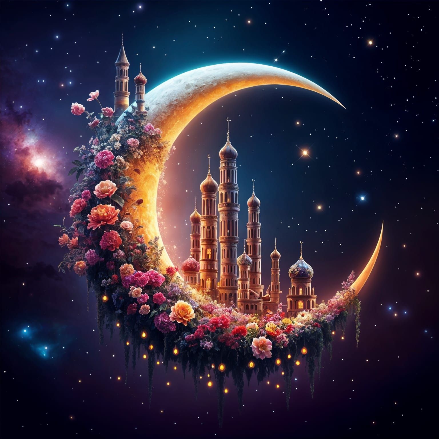 Floral Crescent Dreamscape