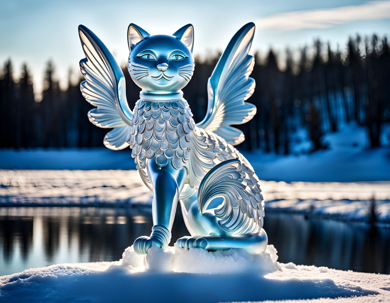 Ice Angel Kitty  by @Ren