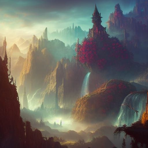 Fantastical Matte Painting in Deep Color