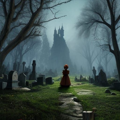 Shrek in a graveyard hyperrealism surrealism dynamic lighting ...