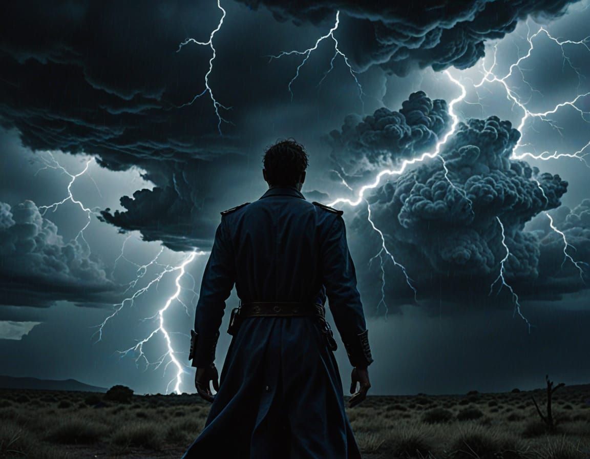 Epic Storm God in Cinematic Film Style