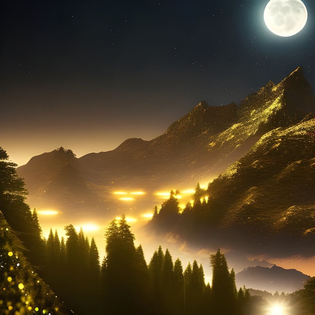 Glittering moon AI Generated Artwork NightCafe Creator