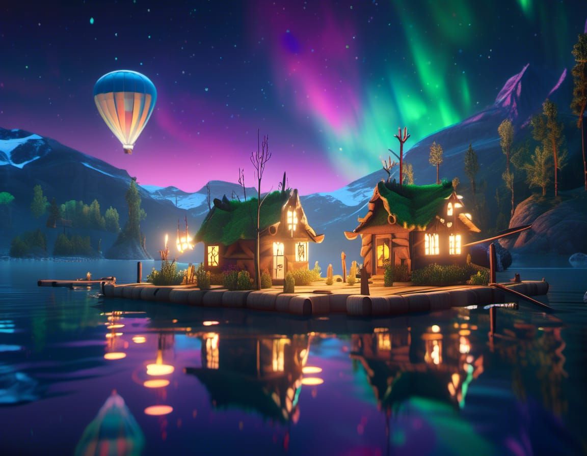 Floating fairy village - AI Generated Artwork - NightCafe Creator