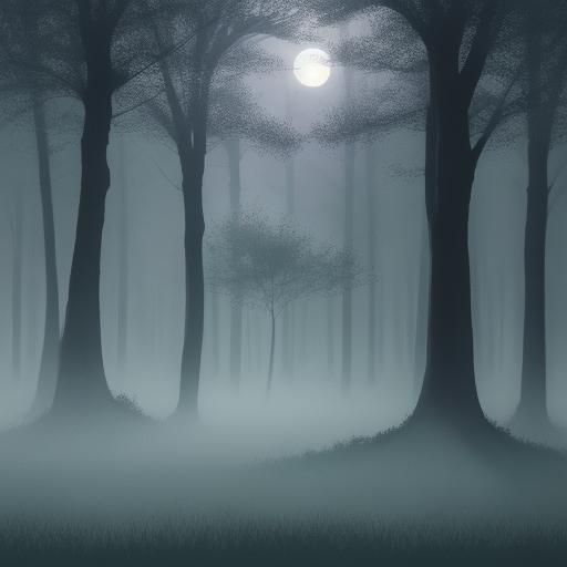 Moonlit Forest in Dreamy Watercolor Style