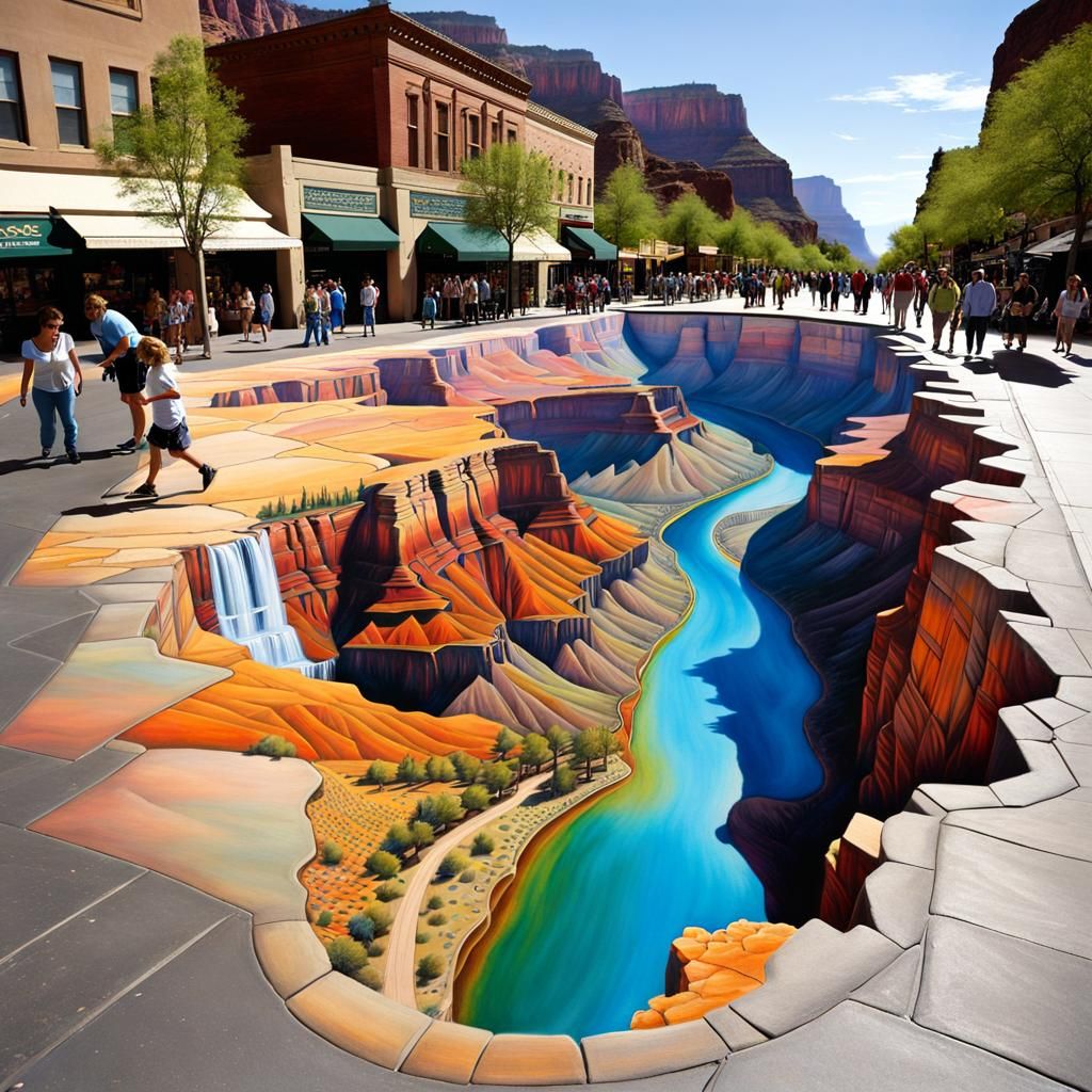 The Grand Canyon Chalk Art  by @BetaPrime