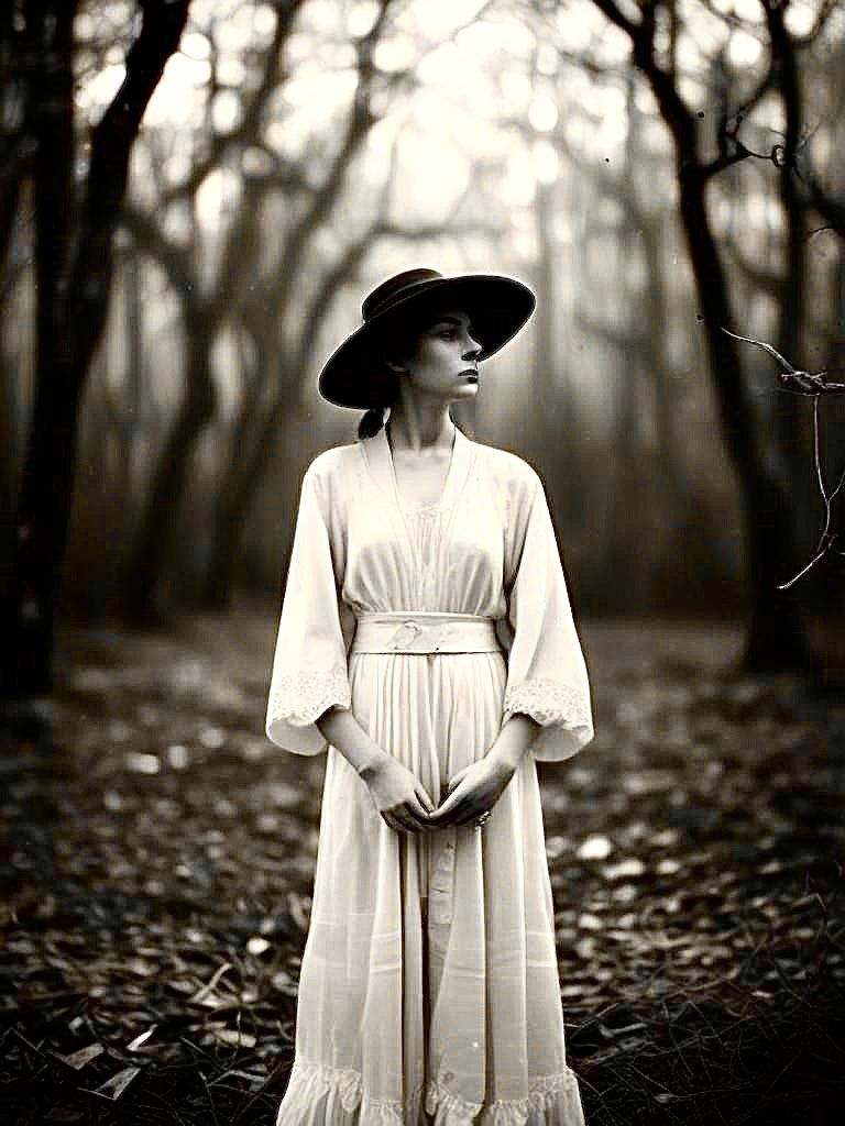 Woman in a brimmed hat