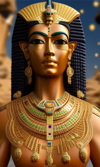Goddess Osiris with all her jewels in all her glamor floatin...