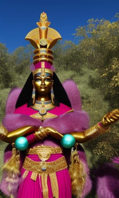 Goddess Osiris with all her jewels in all her glamor floatin...