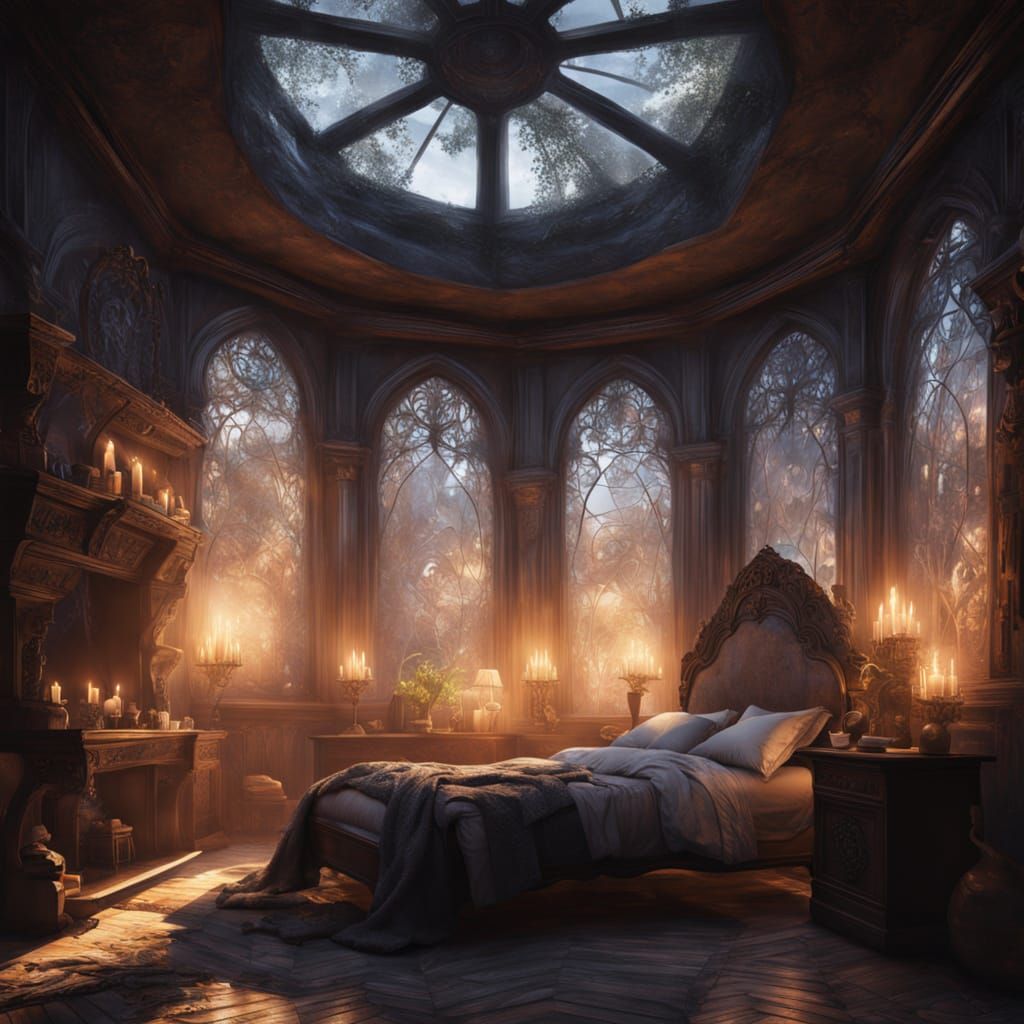 Fantasy cozy badroom  by @Jovana Raven
