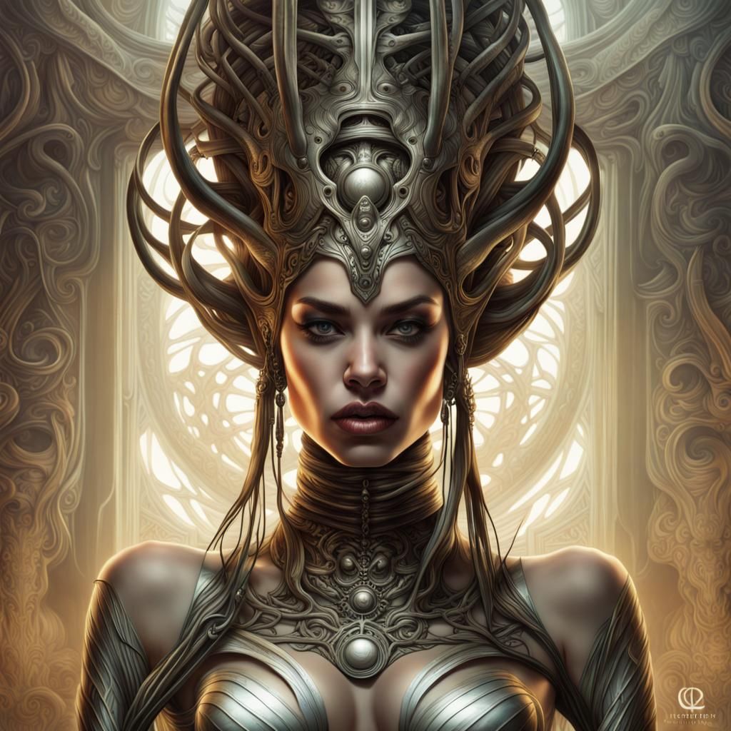 Goddess Portrait with Cosmic Horror Elements