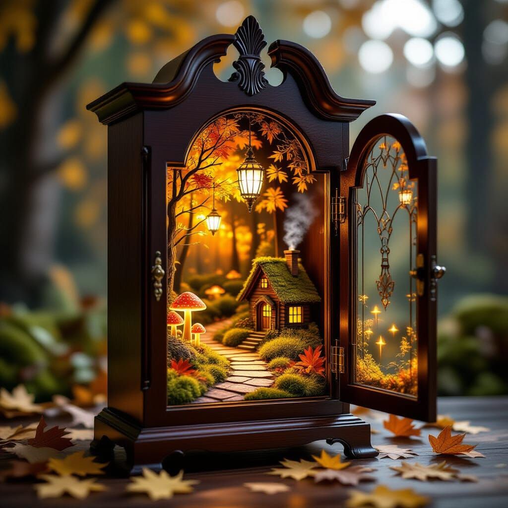 an antique, dark walnut grandfather clock with its glass door open