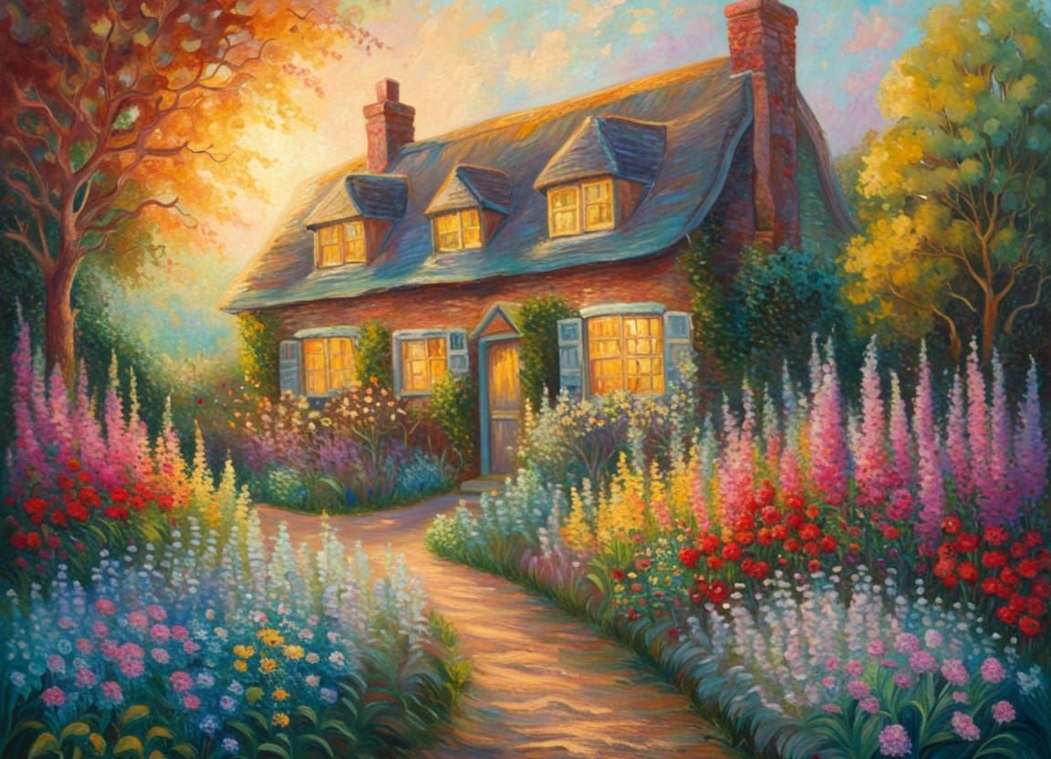English cottage and flower garden  by @Billybob Thornton