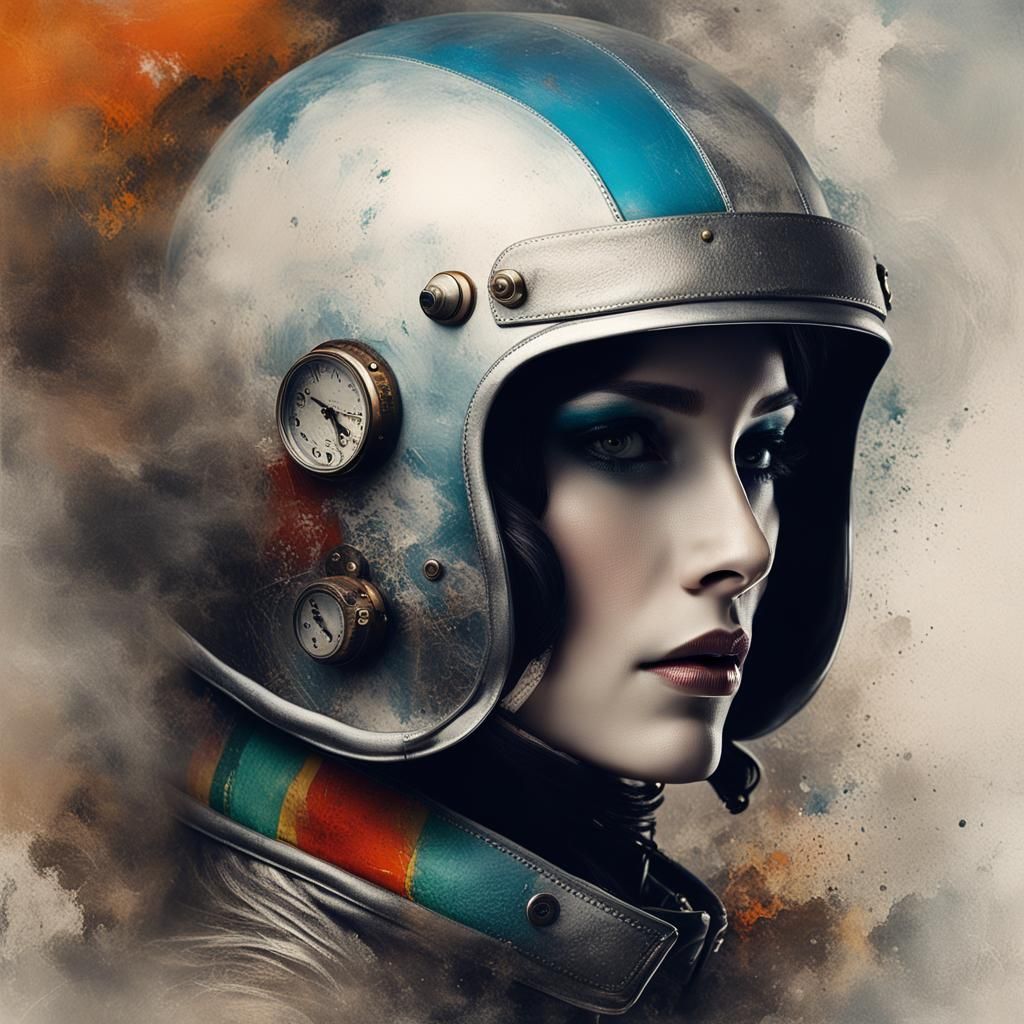 Racing driver helmet - AI Generated Artwork - NightCafe Creator