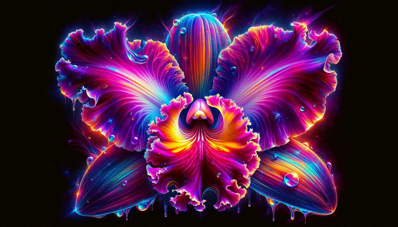 Florescent Cattleya Orchid