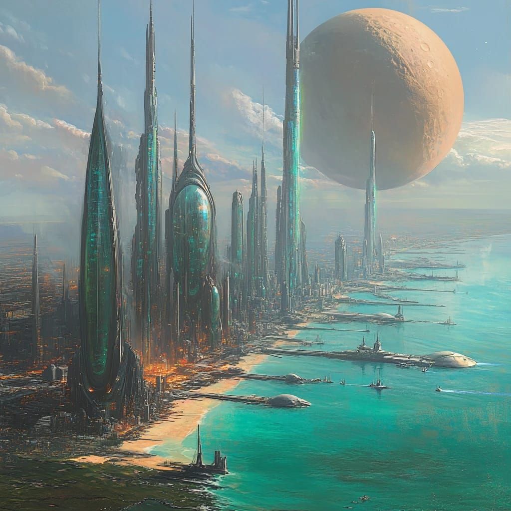 Alien Port City and Galactic Trade Center