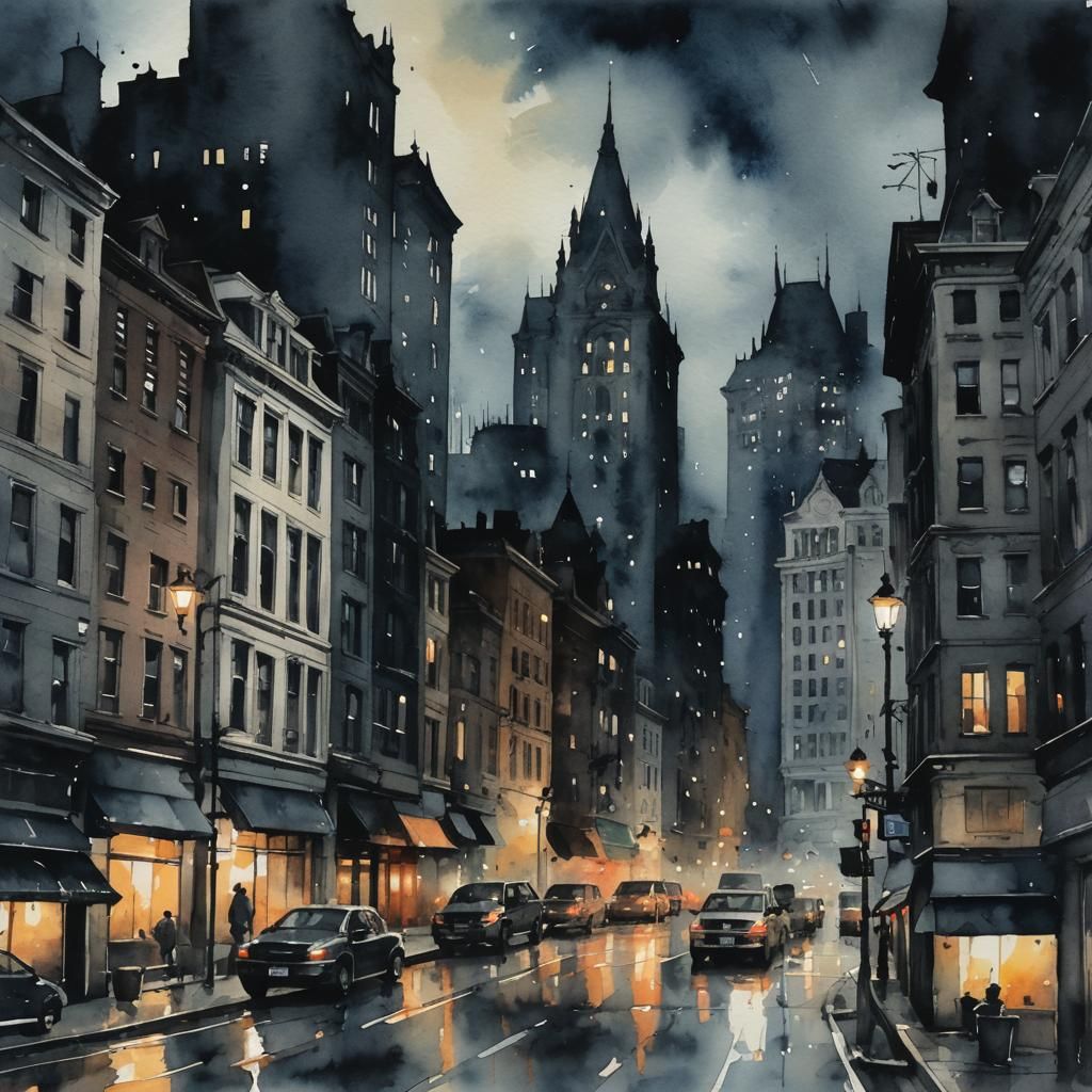 Dark & Moody Watercolor Art - AI Generated Artwork - NightCafe Creator