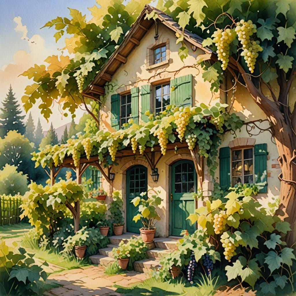 A cozy vineyard cottage.  by @Suz
