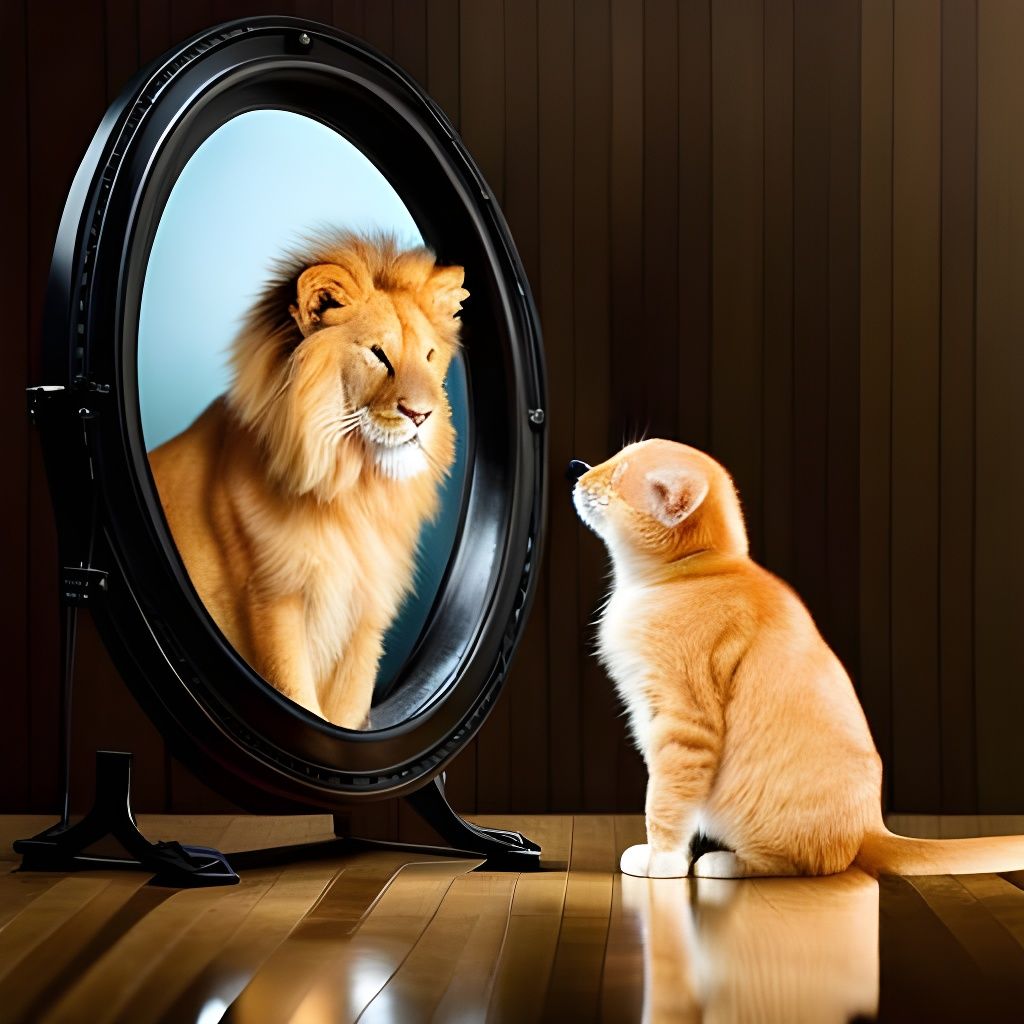 What matters most is how you see yourself 🐈🦁  by @Kolibri