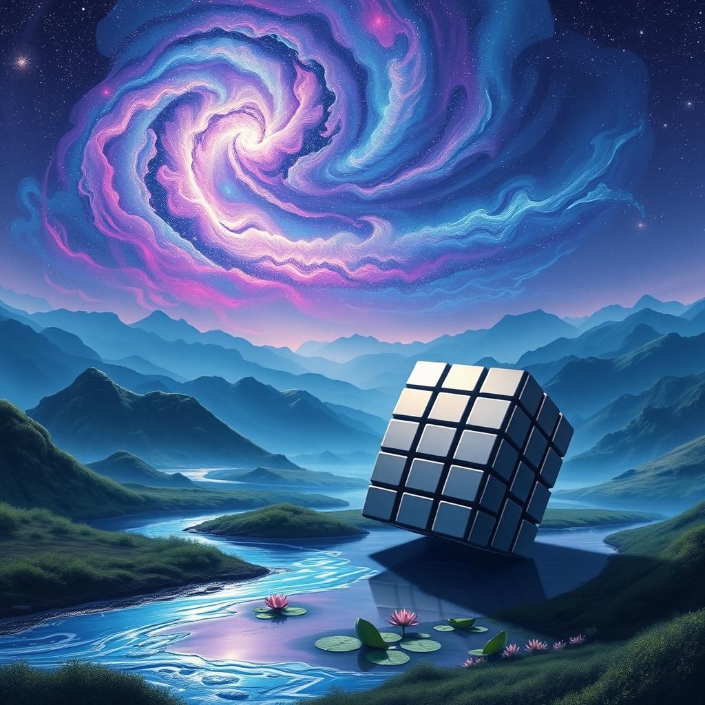 ultrarealistic realism，Magic，psychedelia，Beautiful starry sky，Ink