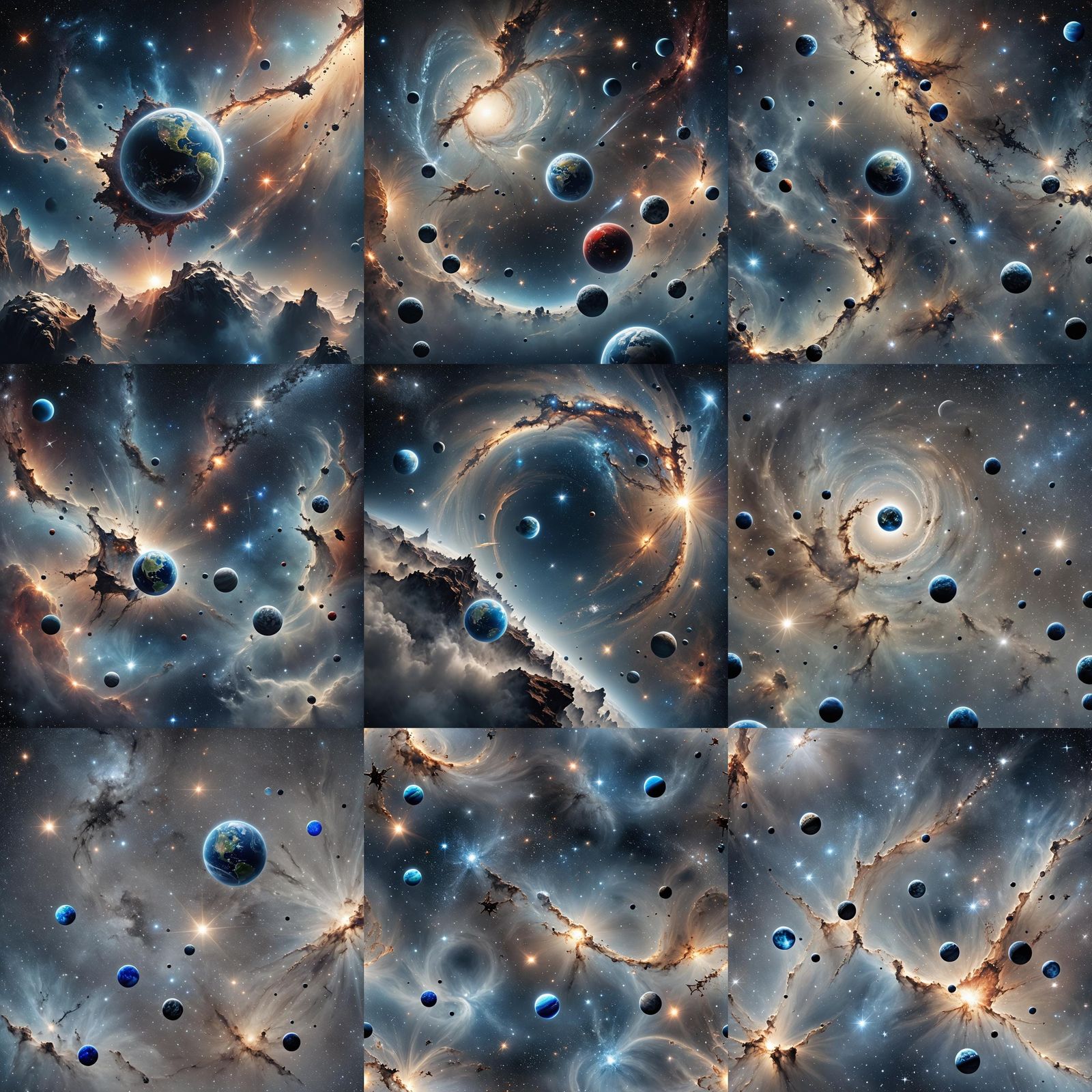 Our Gorgeous Blue Planet seeing from Multiverse surrended by...