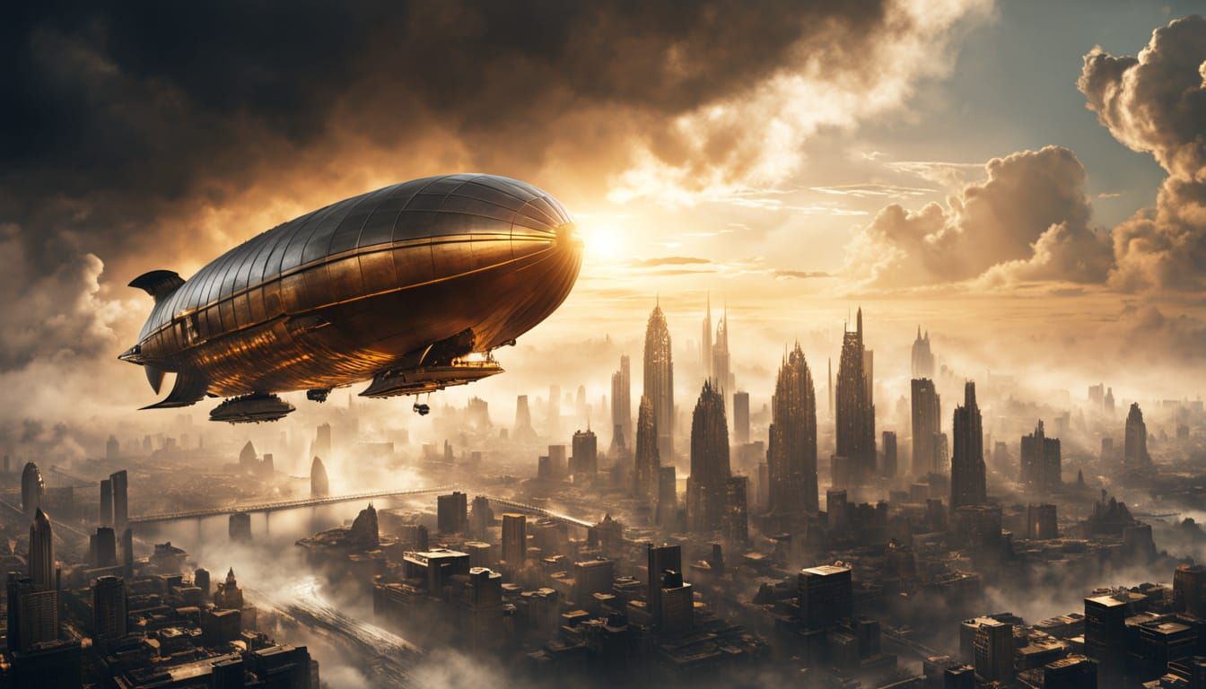 Alternate Reality. Airship City, Modern City.  by @Fredster