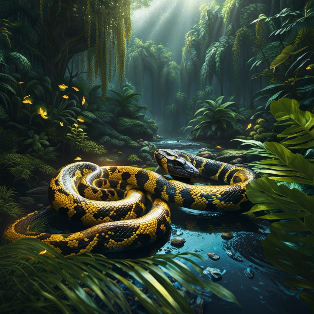 Python in the jungle - AI Generated Artwork - NightCafe Creator