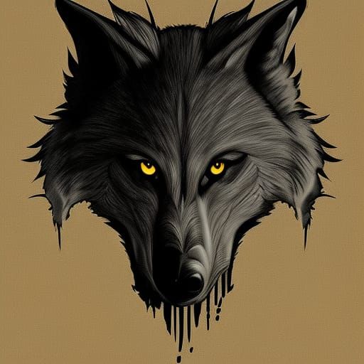 Angry Wolf Face Drawing