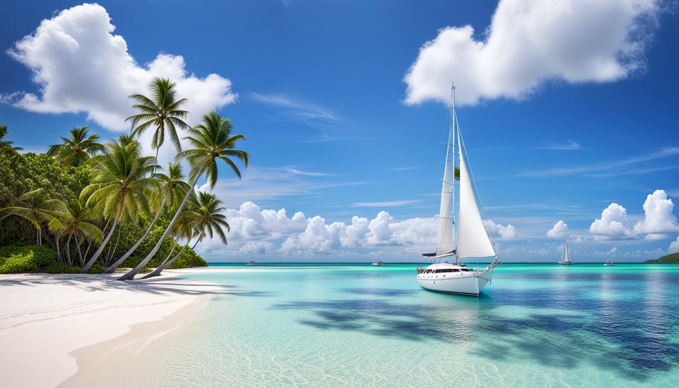 Serene beach scene