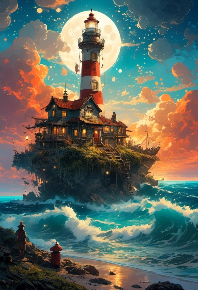 Lighthouse - AI Generated Artwork - NightCafe Creator