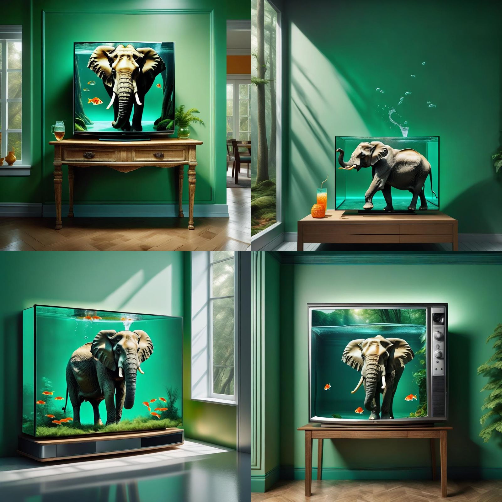 create realistic 3D image of an elephant in the forest which...