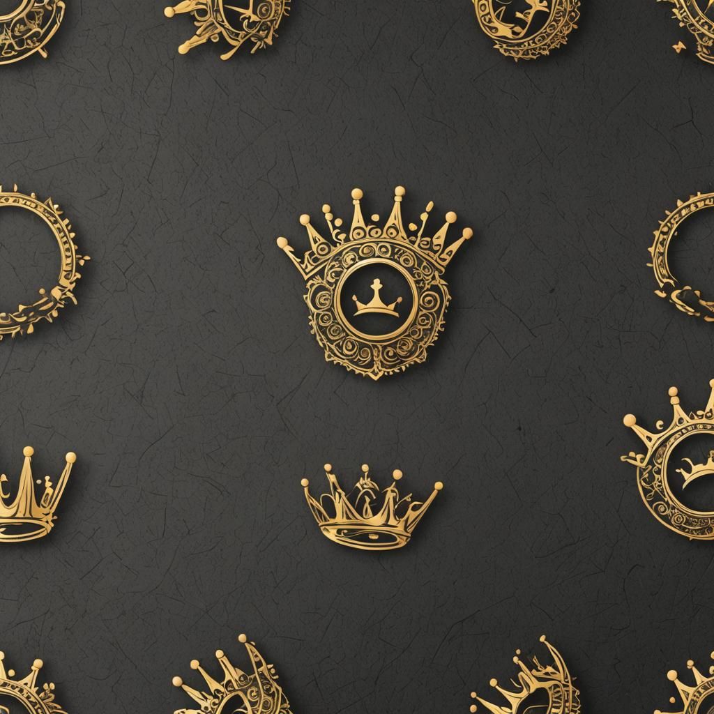 Modern Minimalist Golden Crown Logo Design