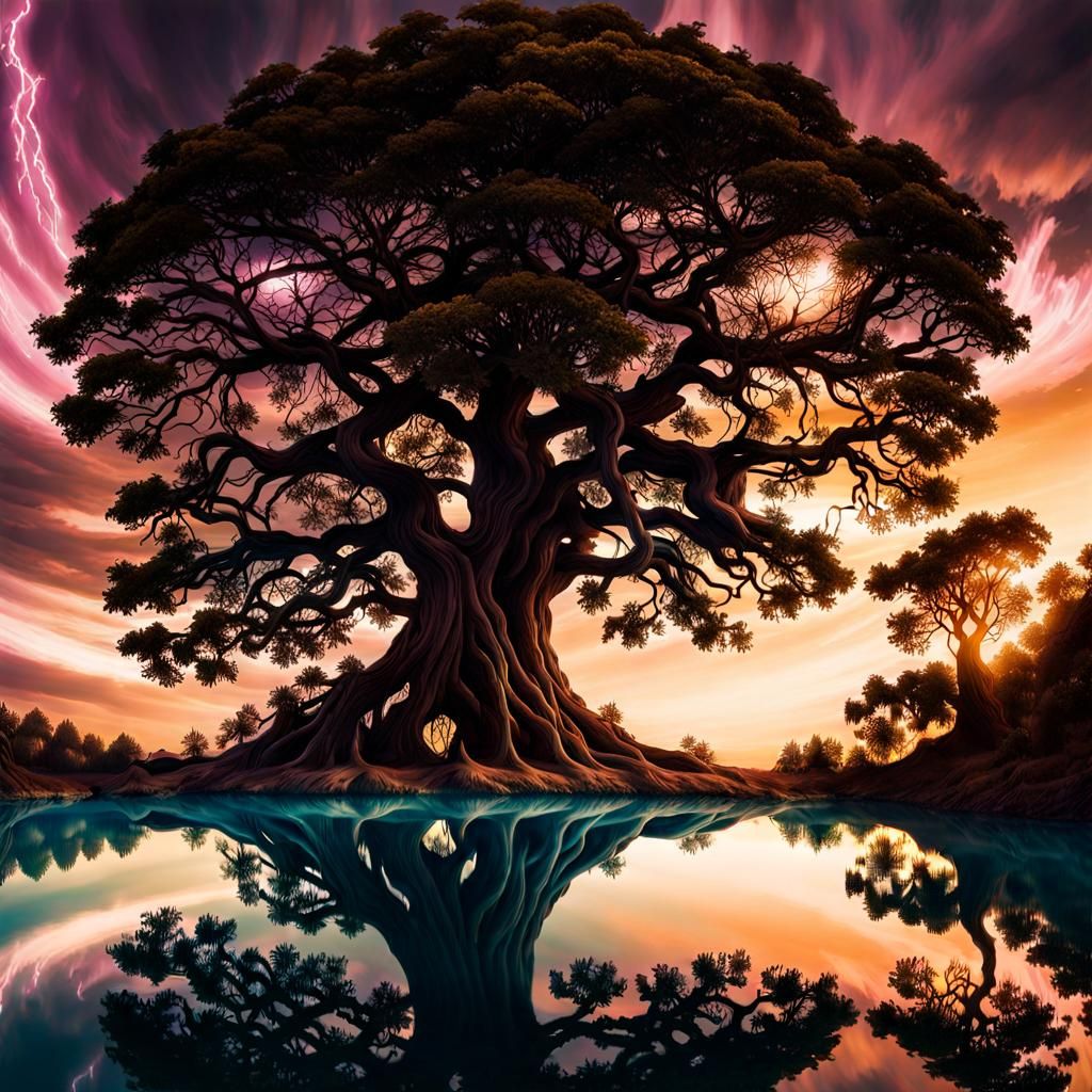 A tree's reflection