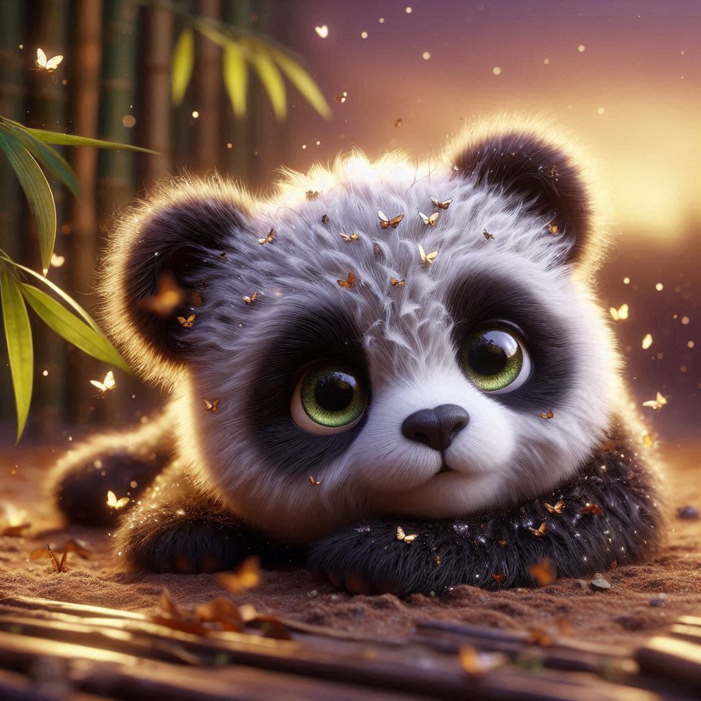 The Butterflies Love The Baby Panda 🐼 💕