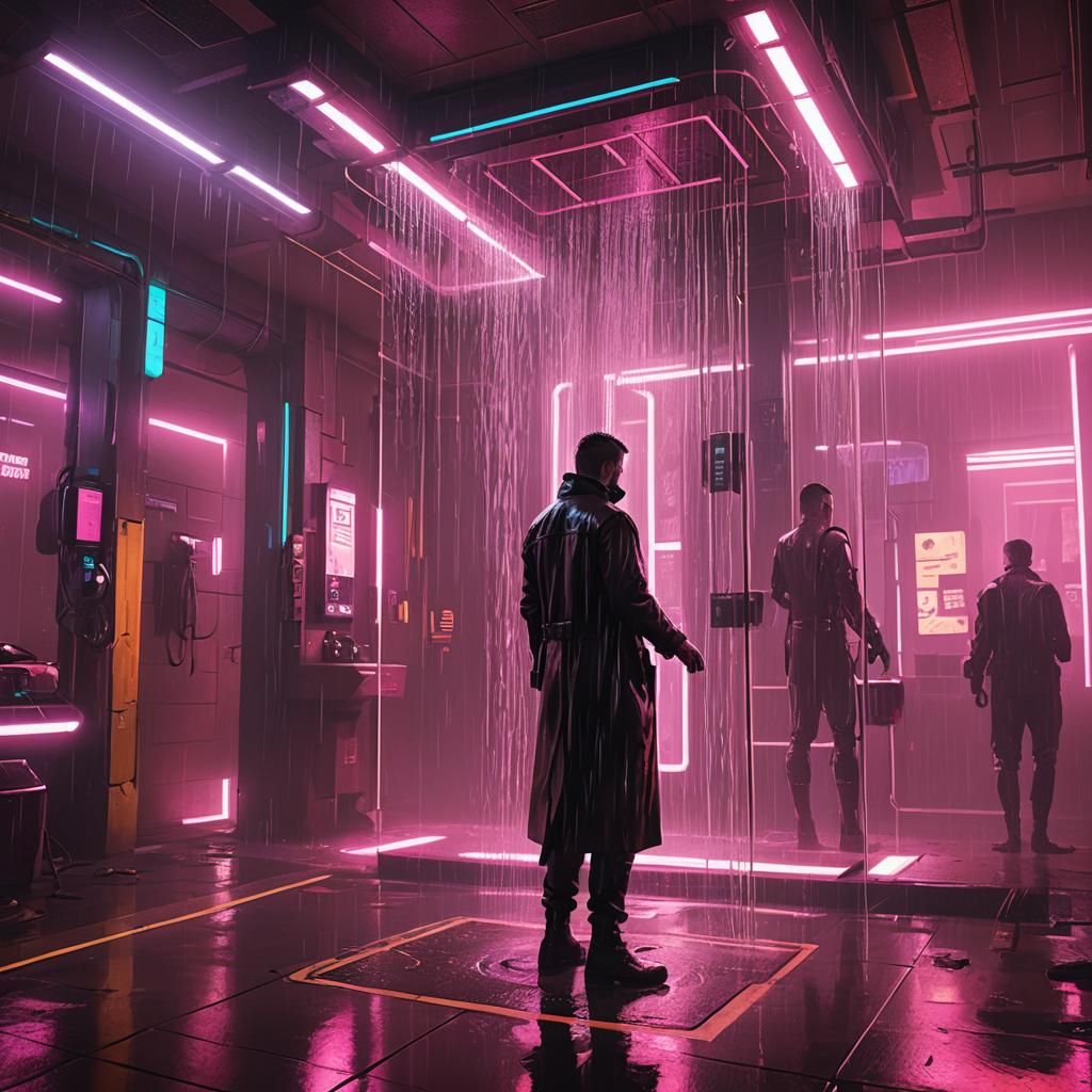 Cyberpunk shower - AI Generated Artwork - NightCafe Creator