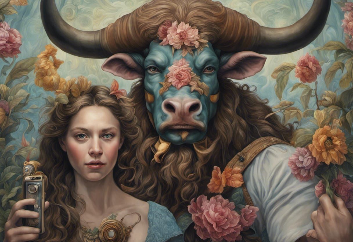 Selfie with my Minotaur buddy   by @Dexx