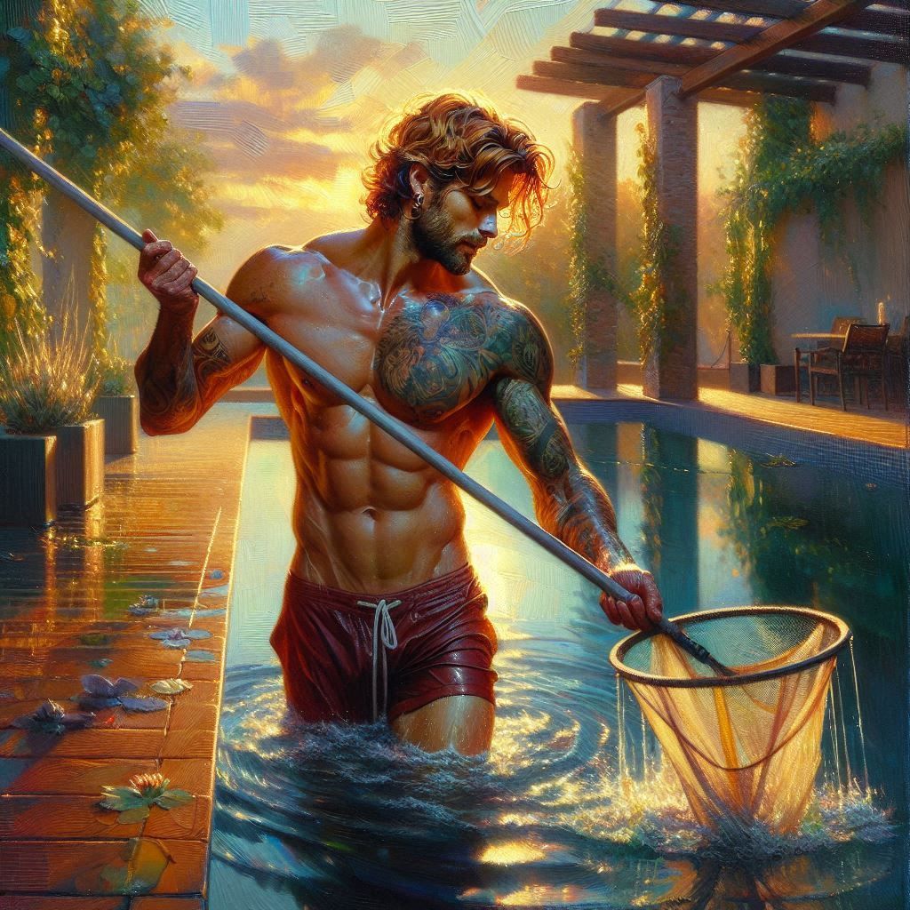 Working at the pool